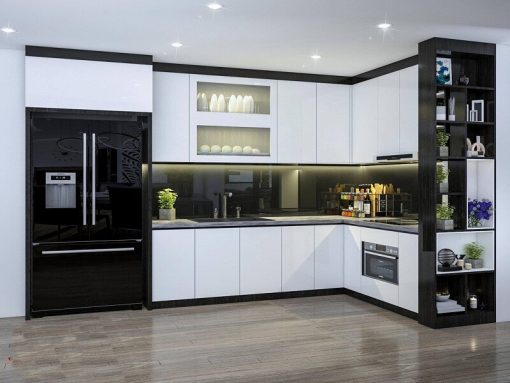 Tủ bếp gỗ công nghiệp phủ acrylic