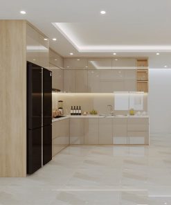 Tủ bếp gỗ công nghiệp phủ acrylic