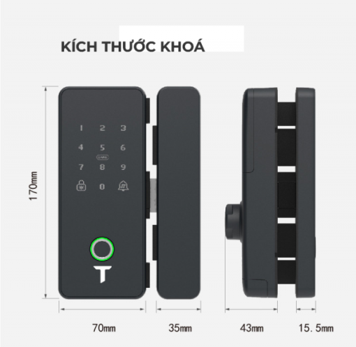 Khóa cửa nhôm kính thông minh TENON G1