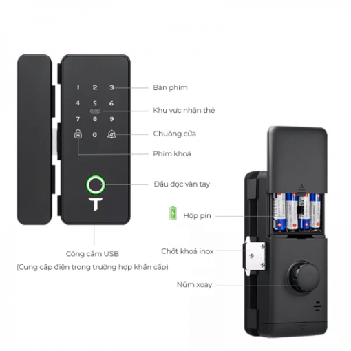 Khóa cửa nhôm kính thông minh TENON G1