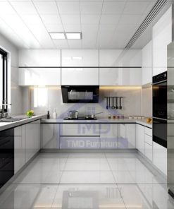 tủ bếp gỗ mdf lõi xanh chống thấm phủ melamine chữ u