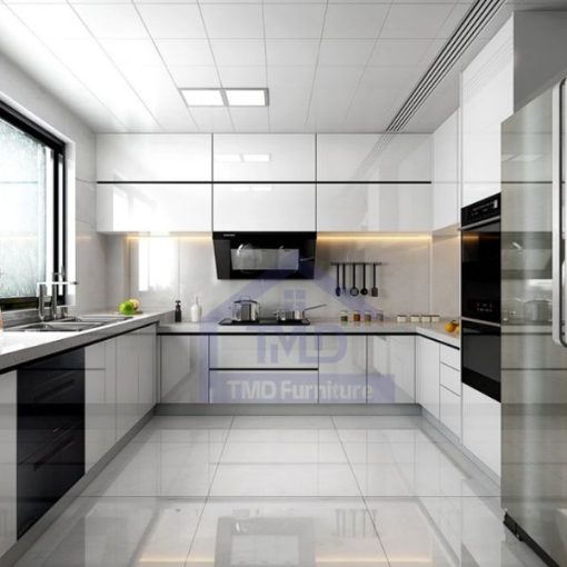 tủ bếp gỗ mdf lõi xanh chống thấm phủ melamine chữ u