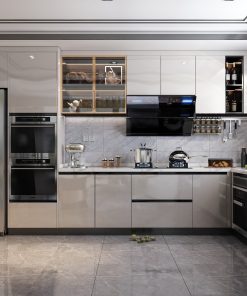 Tủ bếp gỗ công nghiệp phủ acrylic