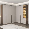 Tủ bếp gỗ công nghiệp MDF màu trắng phối nâu cao cấp